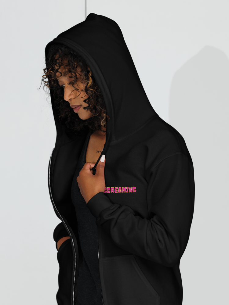 Screaming Cockatoo With Text on the Front Classic Zip Hoodie Multicolor product image (21)