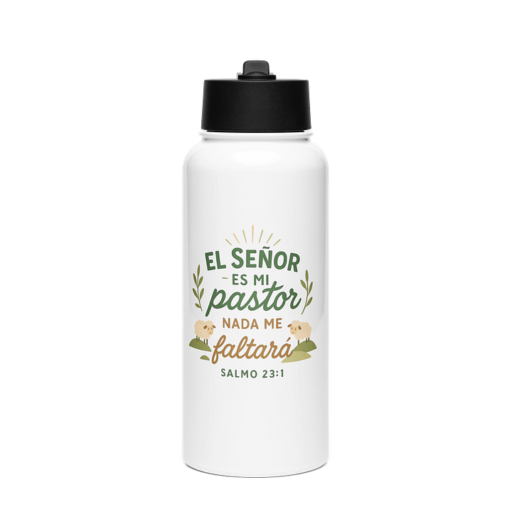 Stainless Steel Water Bottle – “El Señor es mi Pastor” – Spanish Bible Verse product image (1)