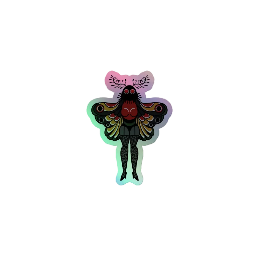 Mothman Pinup Holo Sticker product image (1)