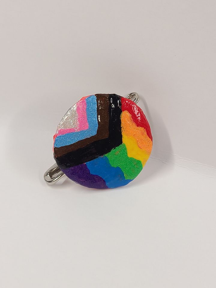 Pride bottle cap pin product image (1)