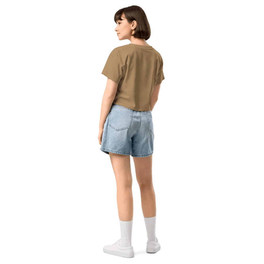 EXCLAIMING MENTALLY (L.C. white) embroidered cotton crop top product image (17)