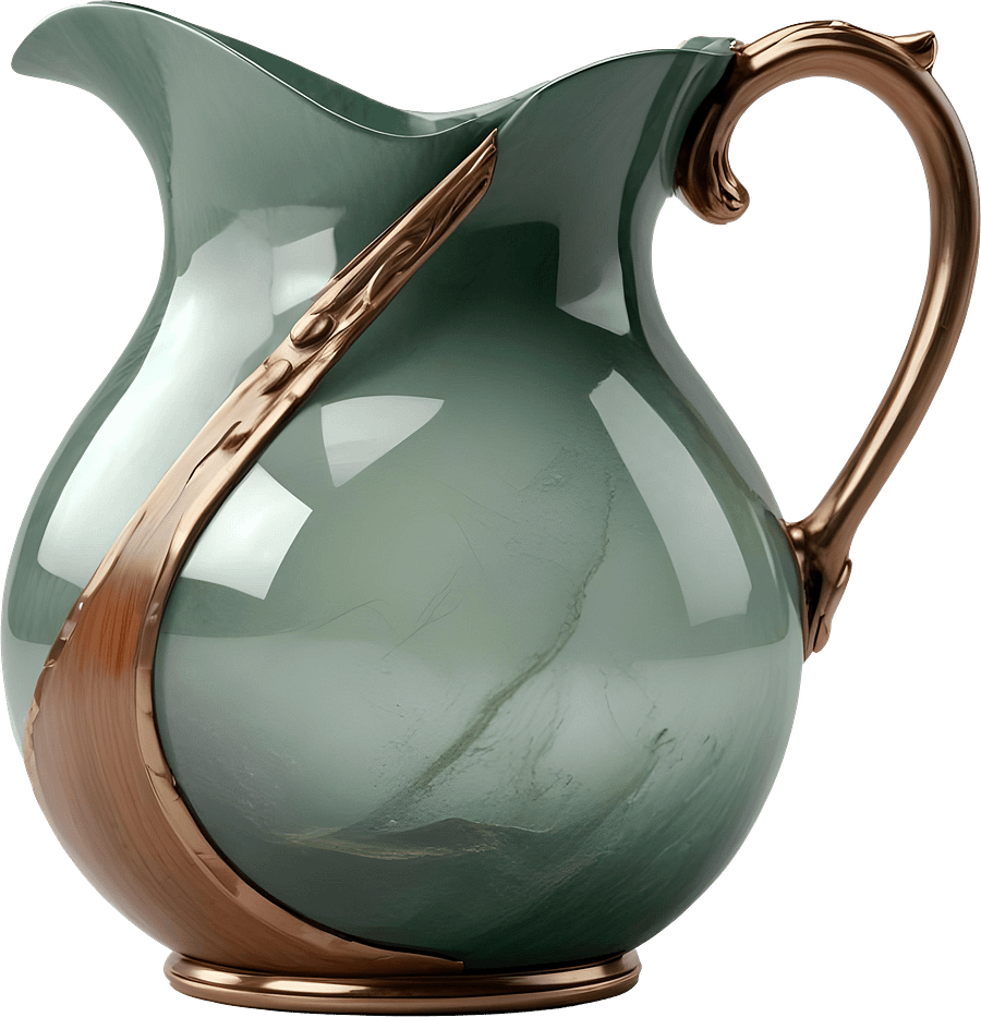 Jade Signature – Zen Pitcher in Green Jade and Bronze PNG product image (1)