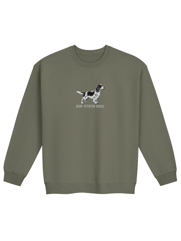 Short Attention Spaniel Sweatshirt (Embroidered) of an English Springer Spaniel(Black & White) product image (13)