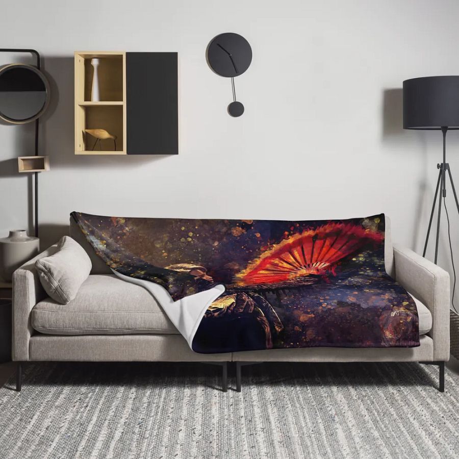 BTS - Jimin Iconic Fan Dance Throw Blanket - Designed by ChimberArt product image (11)
