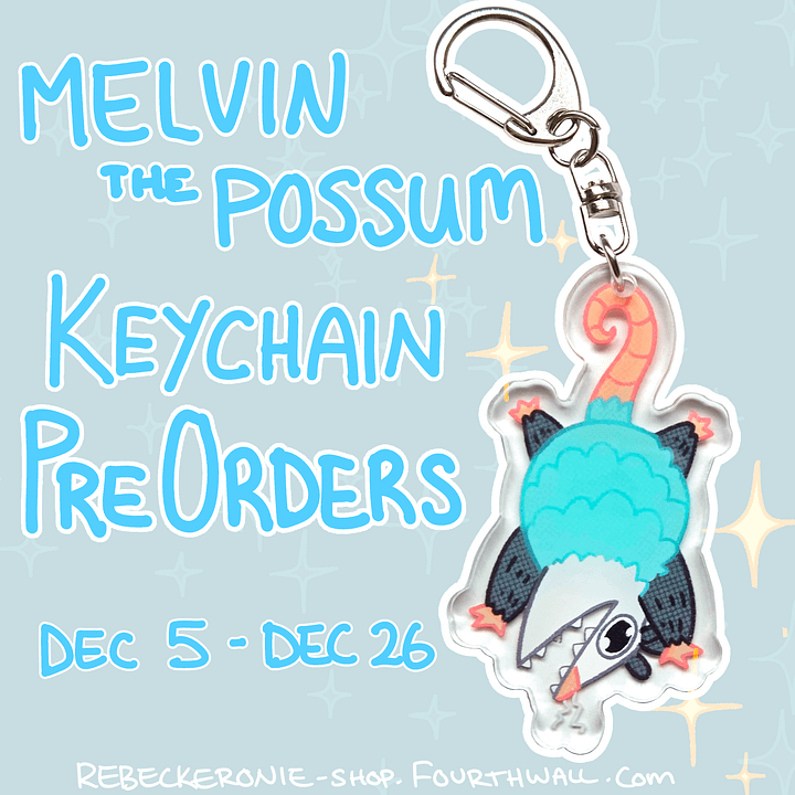 [PRE ORDER] Melvin the Possum Acrylic Keychain product image (1)