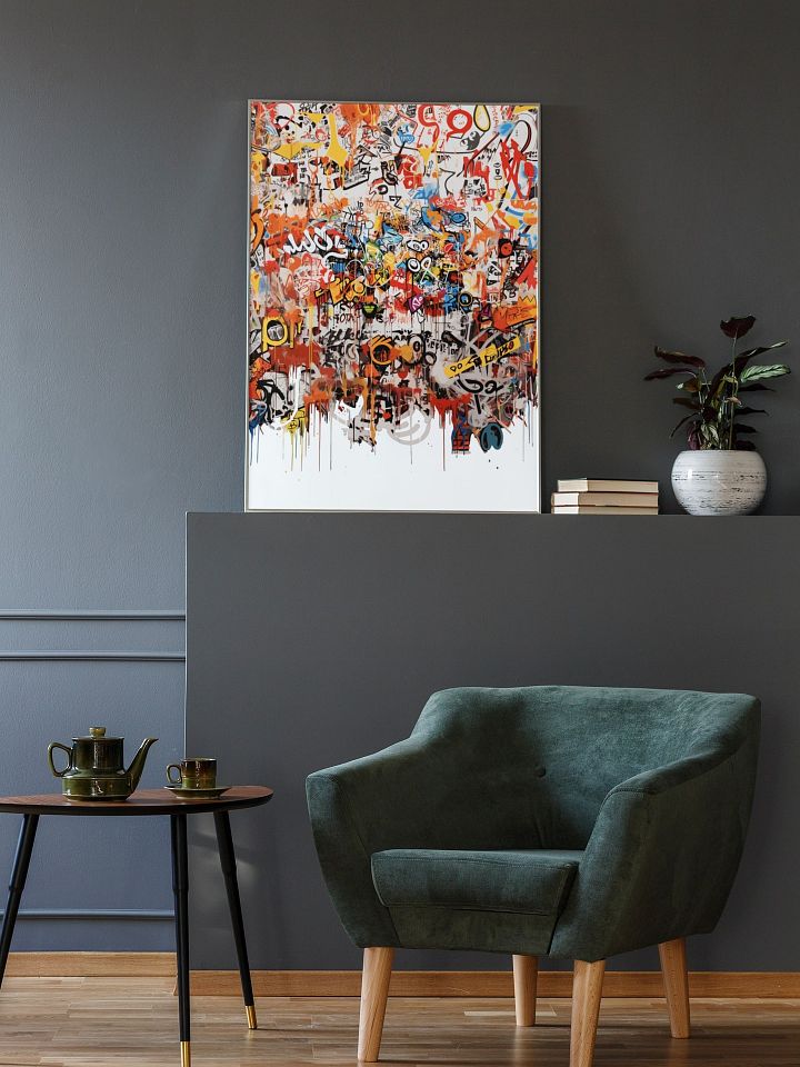 Explosive Urban Graffiti Art Print, Abstract Expressionism Street Art, Bold Colorful Wall Decor, Contemporary Drip Art, Eclectic Canvas Art product image (2)