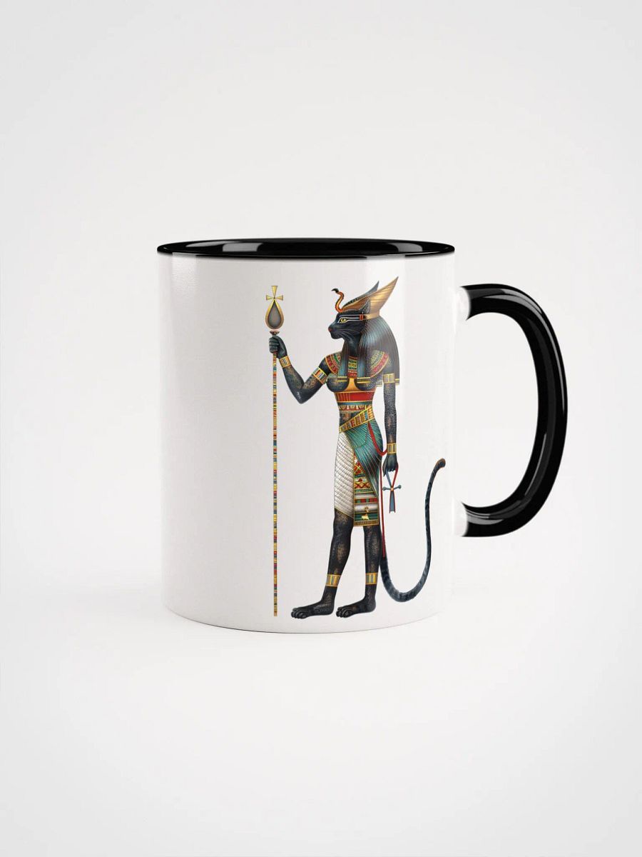 Bastet - The Egyptian Cat Goddess Ceramic Mug with Black Color Inside product image (1)