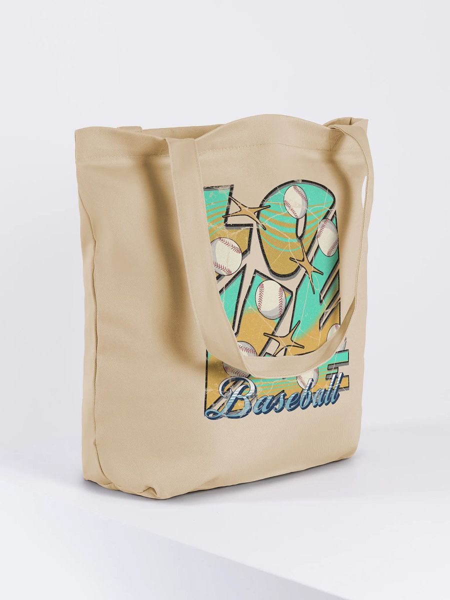 Love Me Baseball Turquoise Tote Bag product image (1)