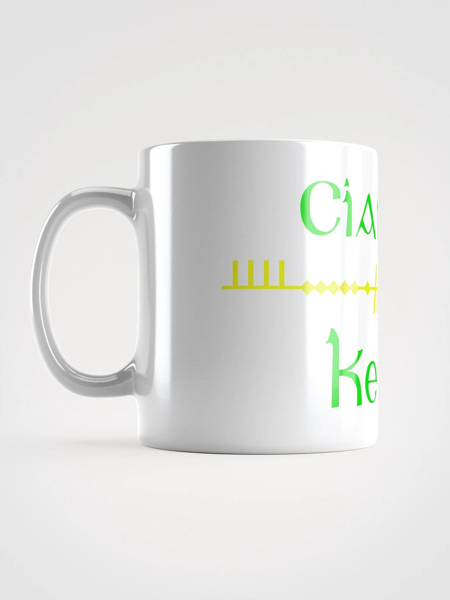 Kerry/Ciarraí. Scholastic style Ogham white Mug product image (6)
