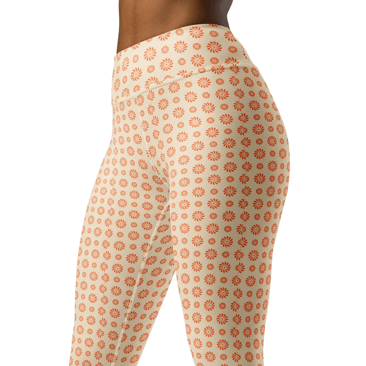 Sunburst Bliss High-Waisted Leggings - Orange Petal Pattern Activewear product image (1)