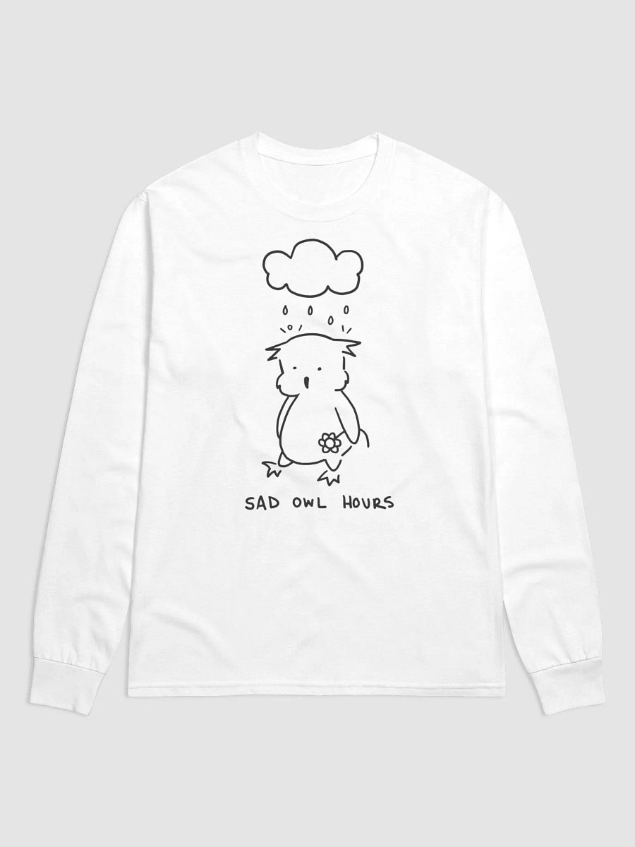 Sad Owl Hours Champion Long Sleeve T-Shirt (White) product image (1)