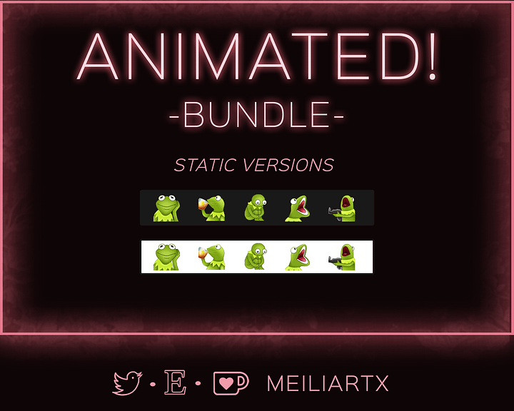 ANIMATED EMOTE SET Kermit Frog Meme Set product image (2)
