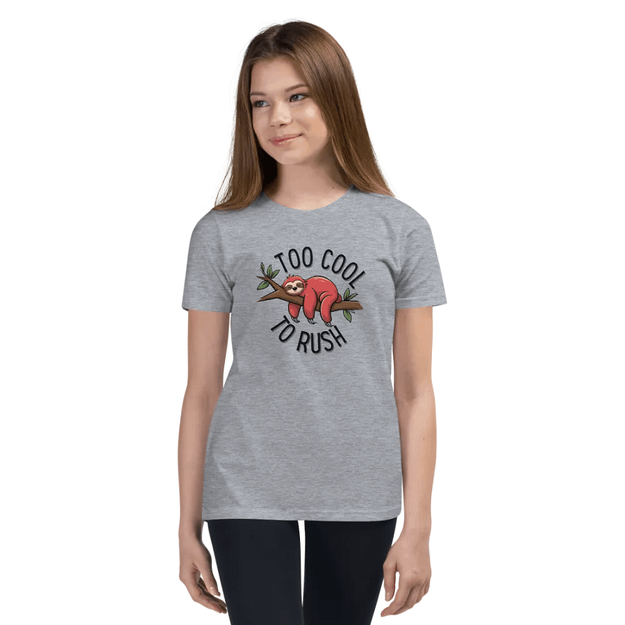 Too Cool To Rush Red Sloth Kids T Shirt product image (3)