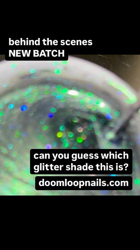 Handcrafted means we mix up each batch of Doom Loop polish ourselves. Making one of our favorite glitter shades here… can you...