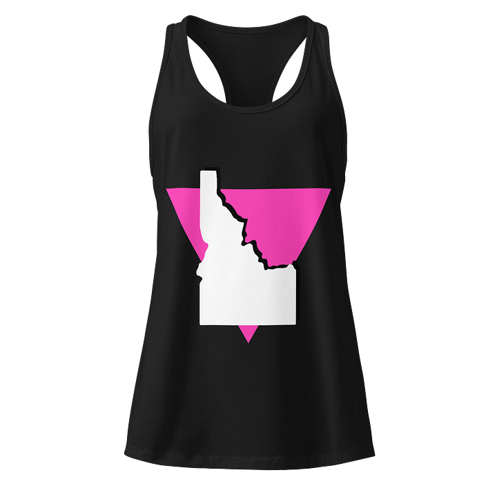 "PINK TRIANGLE" dark racerback tank product image (1)