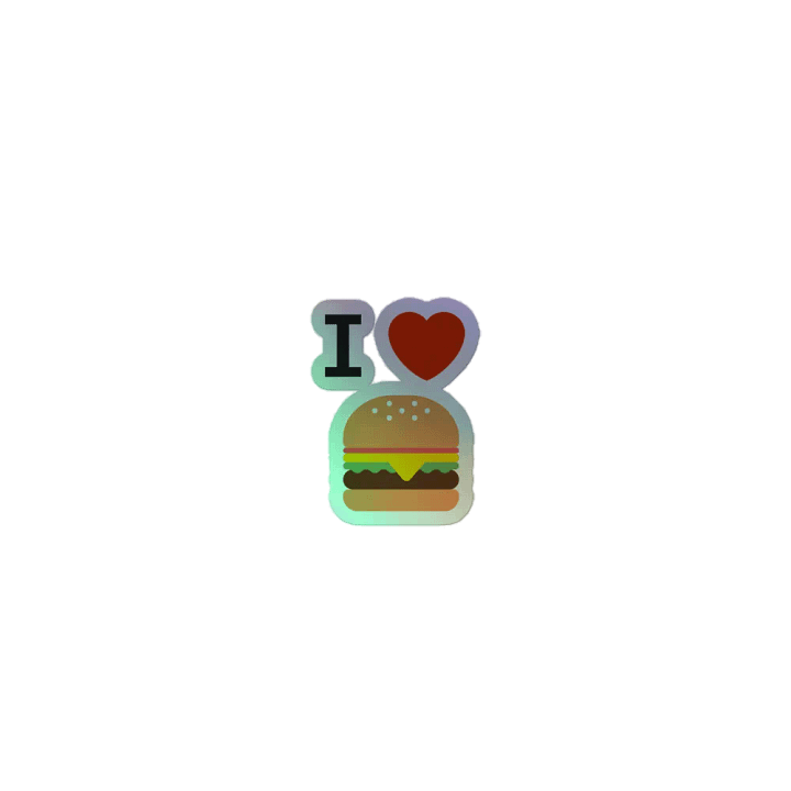 I Heart Hamburger Holographic Sticker product image (1)