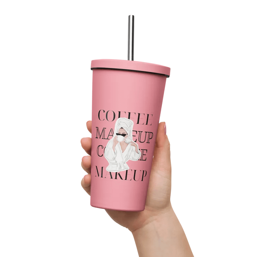Makeup & Coffee Tumbler With Straw product image (11)