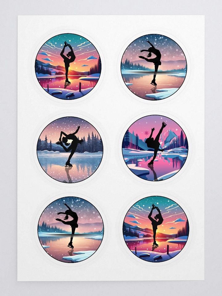 Ice Skater Silhouette Sticker Sheet product image (1)
