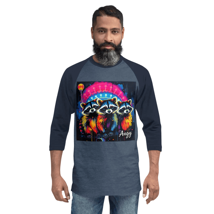 Neon Raccoon Trio Raglan Tee product image (2)