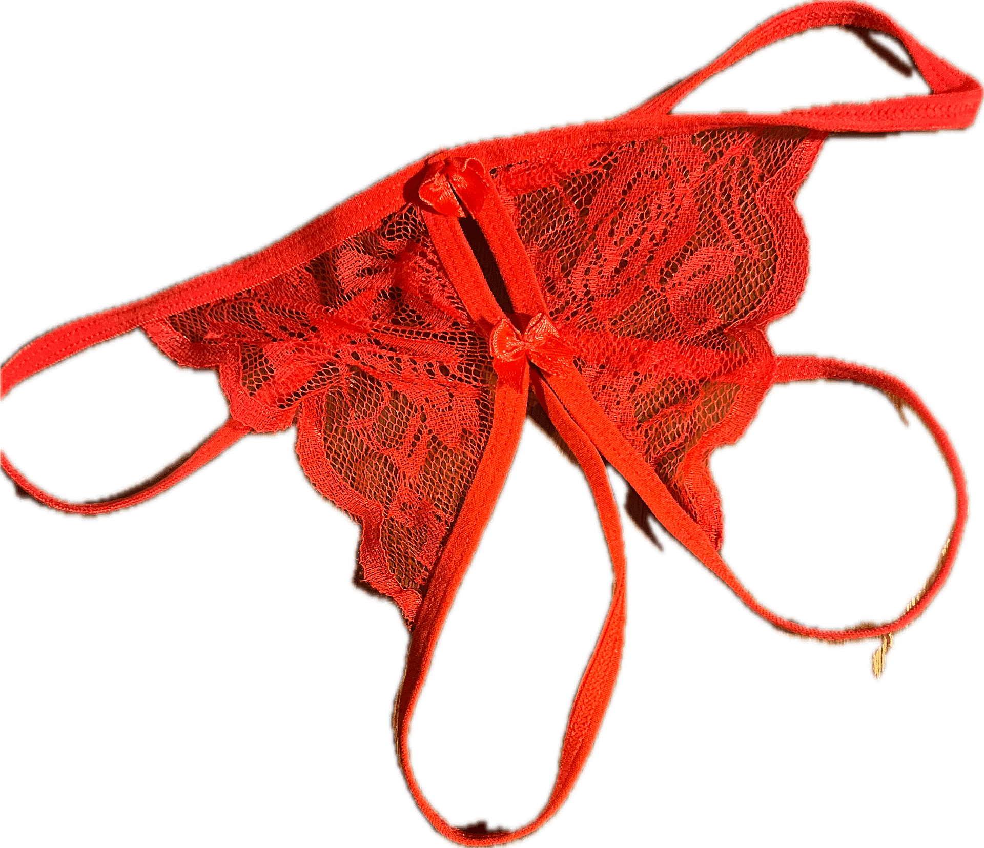 open crotch bright red thong panties product image (1)