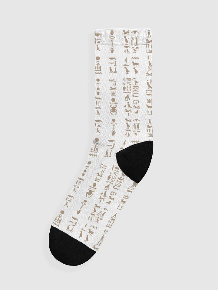 Isis Hieroglyphs Very Detailed White Crew Socks product image (1)