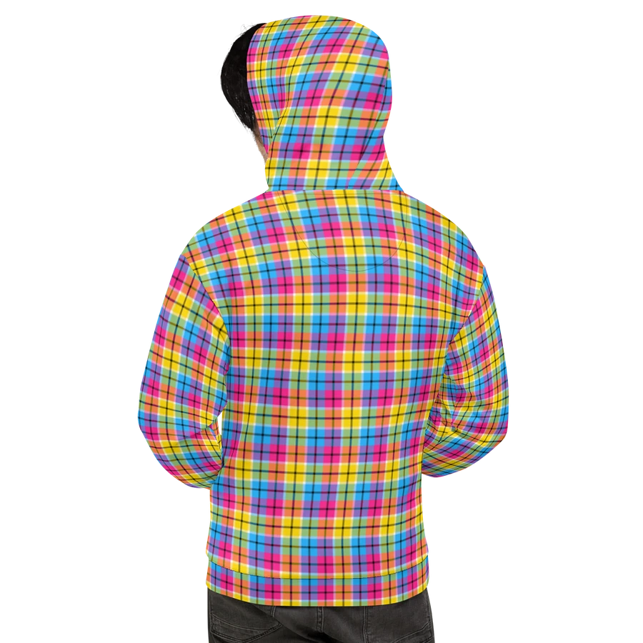 Hot Pink, Turquoise, and Yellow Plaid Hoodie product image (8)
