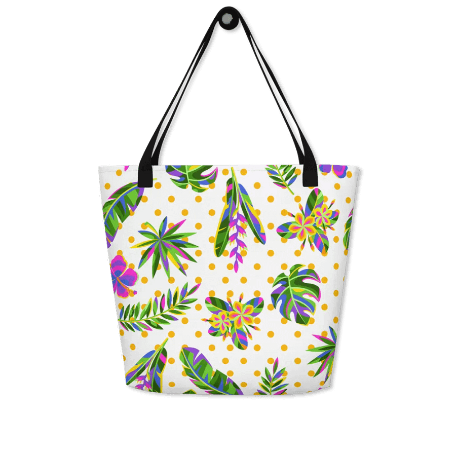 Big printed tote bag with beachy tropical vibe product image (4)