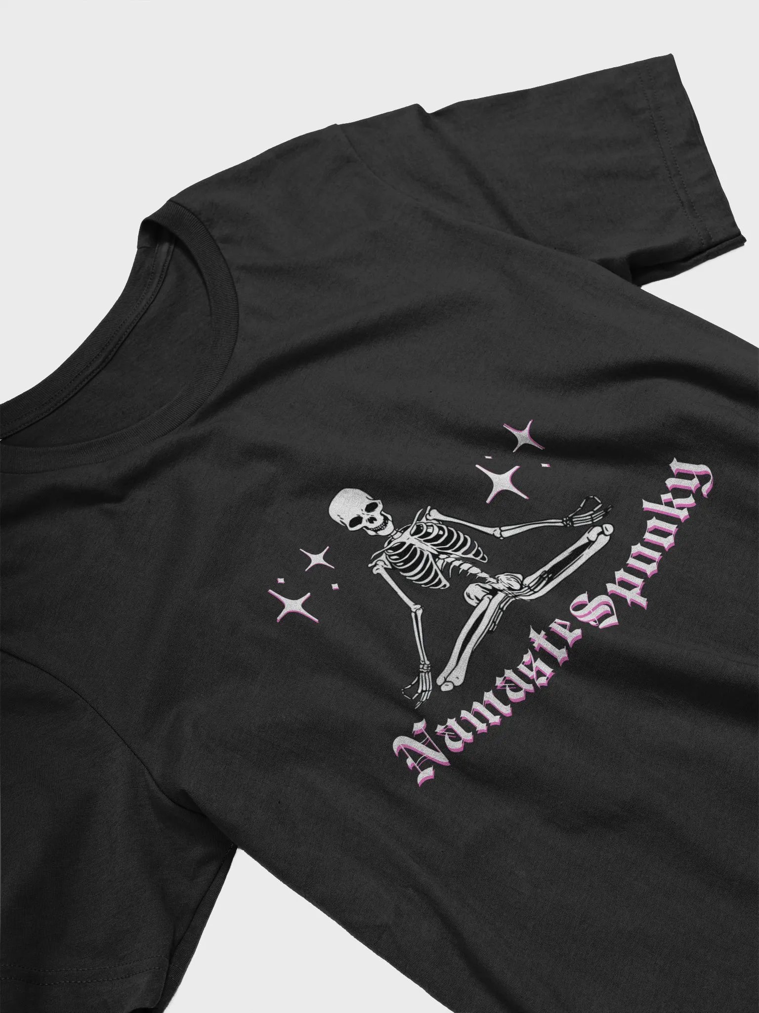 Namaste Spooky Tee💀 Pink/Wht product image (3)