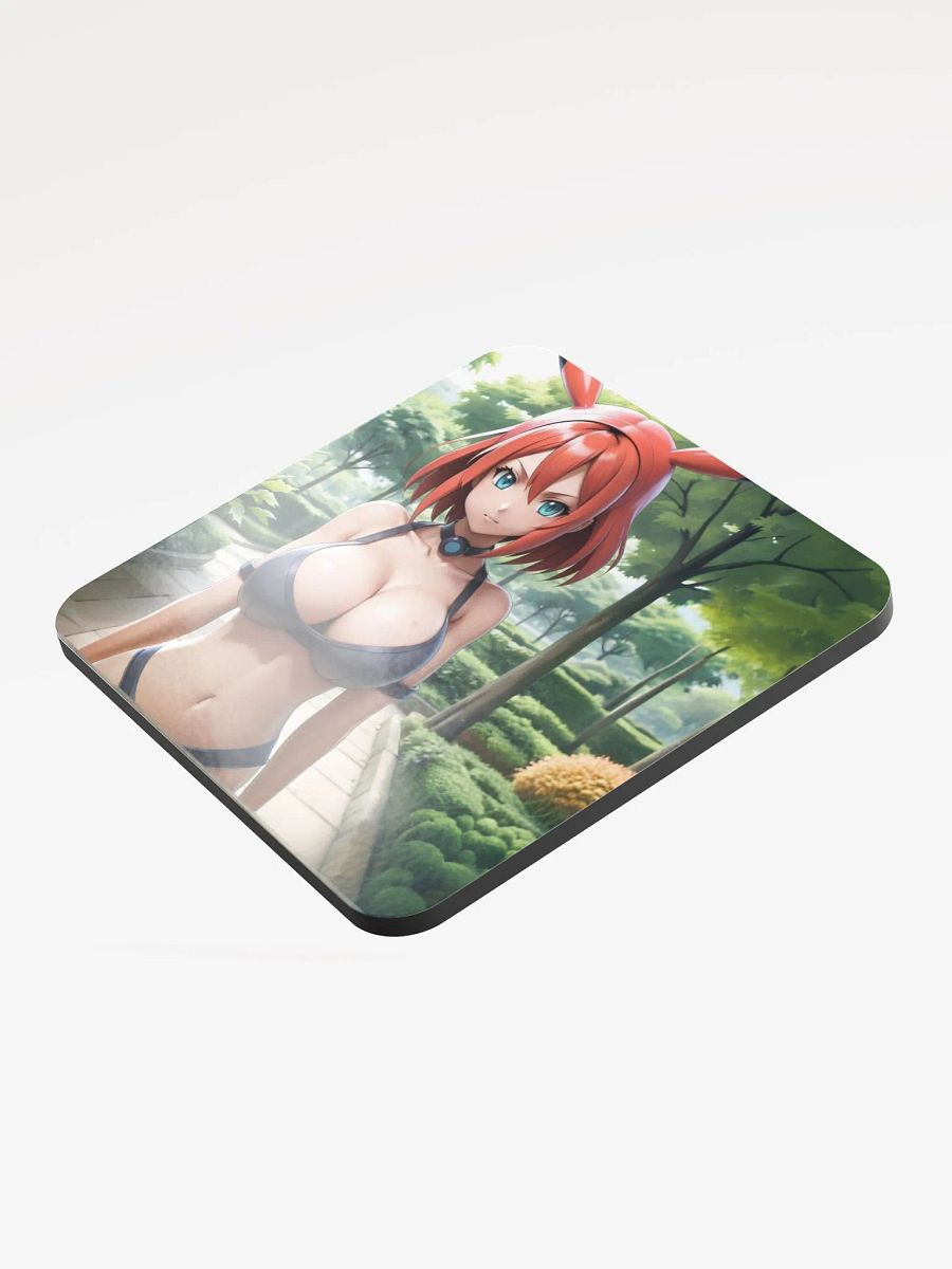 Crimson Charm Glossed Cork Coaster product image (3)