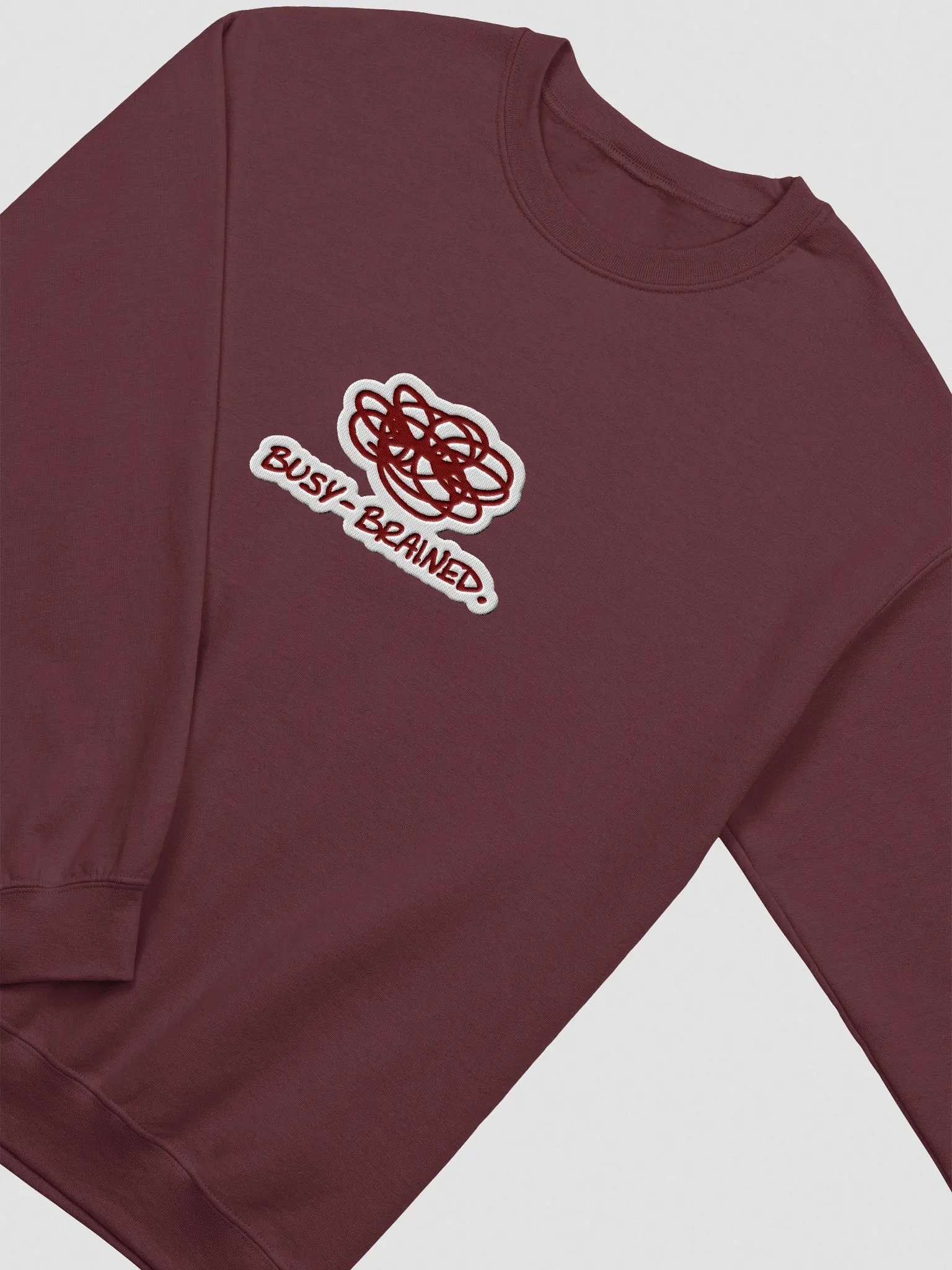 BUSY-BRAINED. (lg. maroon bubble design) embroidered crewneck product image (4)