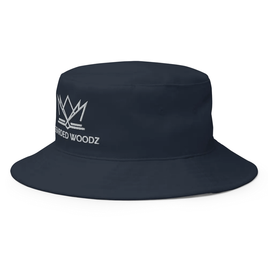 Bearded Woodz Navy Bucket Hat (White Embroidery) product image (2)