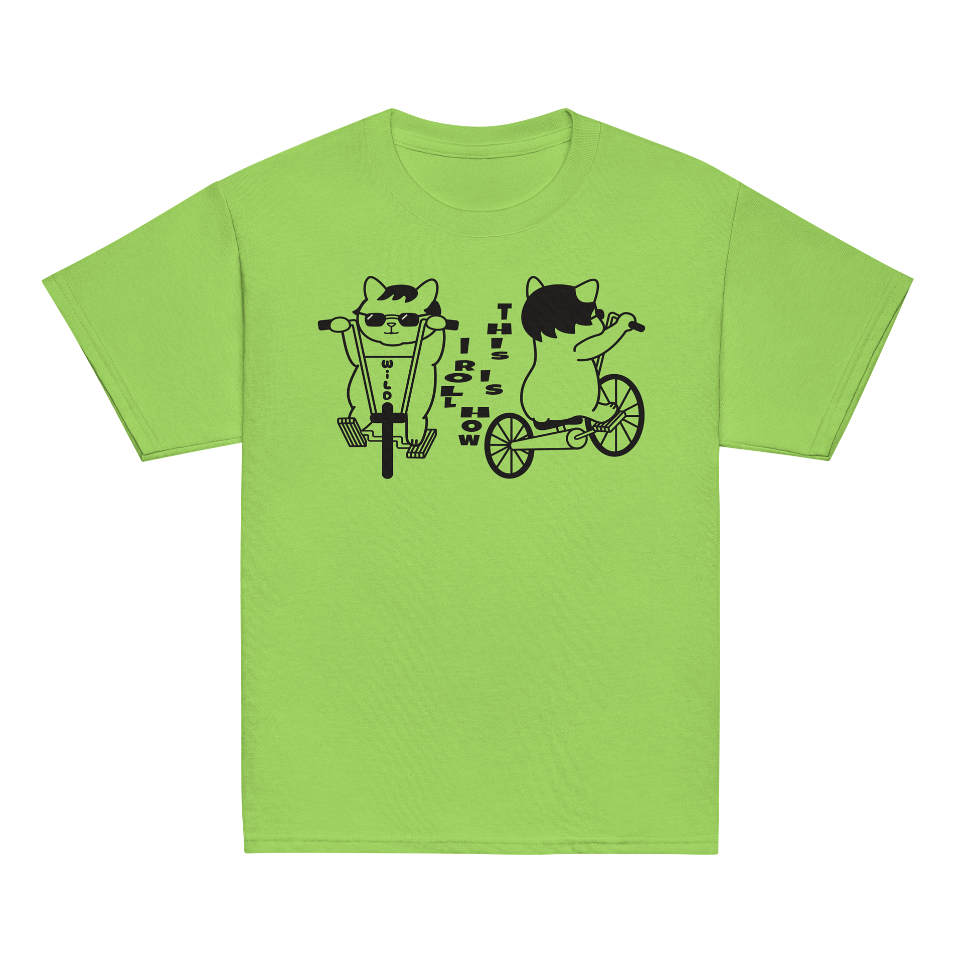 Goromi the Cat in Wig (Wild Biker) - Unisex Youth Heavyweight T-shirt product image (22)