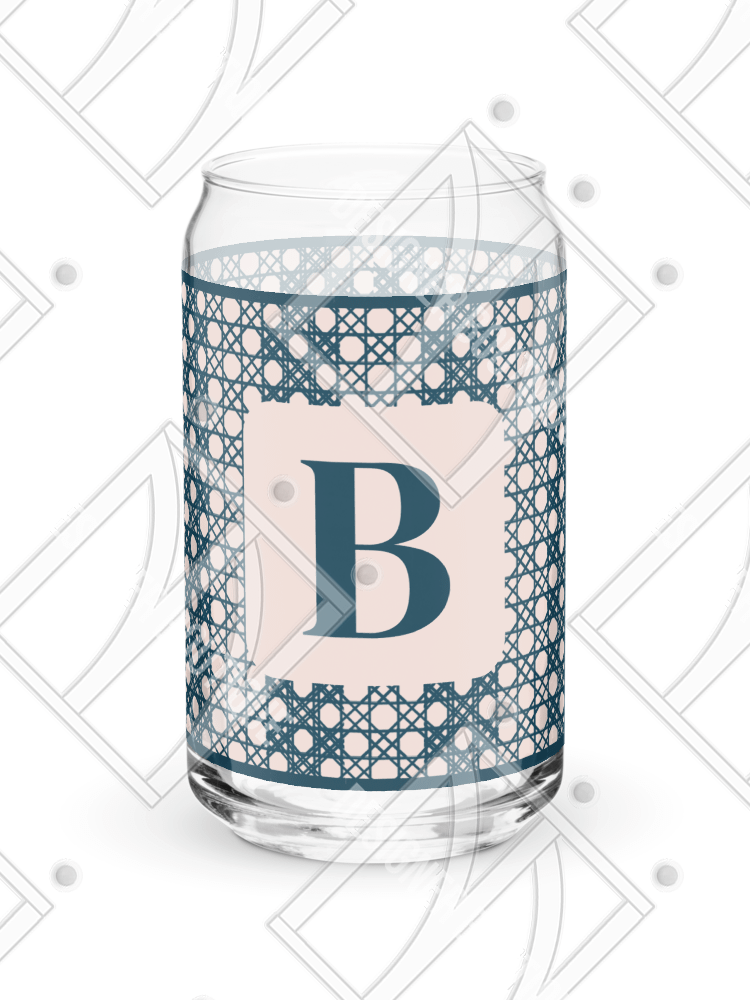 Le Rose Blue Monogram B Can-Shaped Glass product image (1)