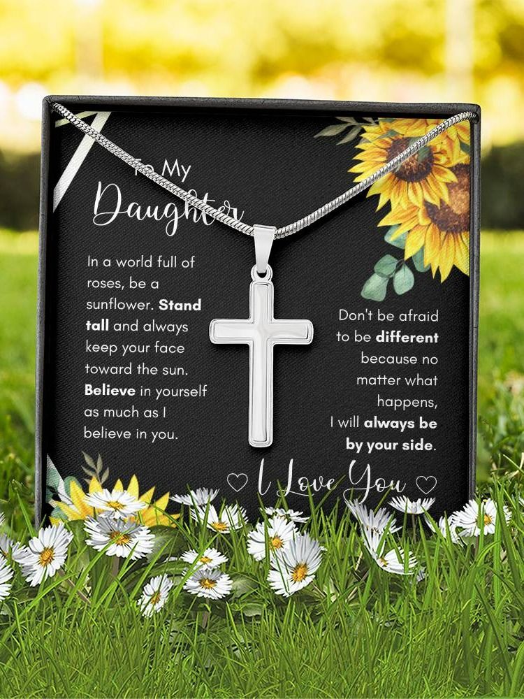 Daughter Cross Necklace - Be A Sunflower product image (7)