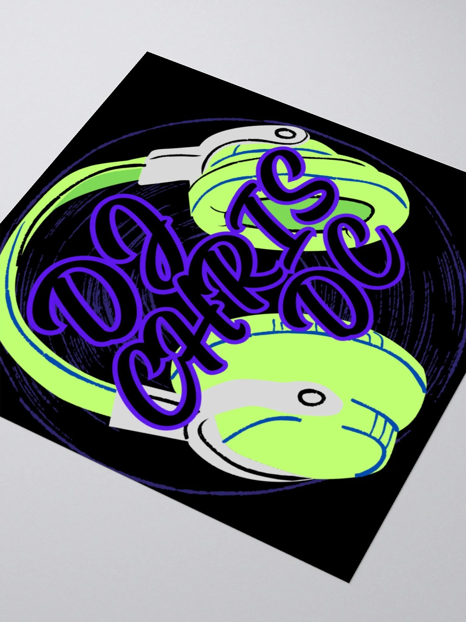 Kiss Cut Stickers Lime Green Graphic On Black product image (3)
