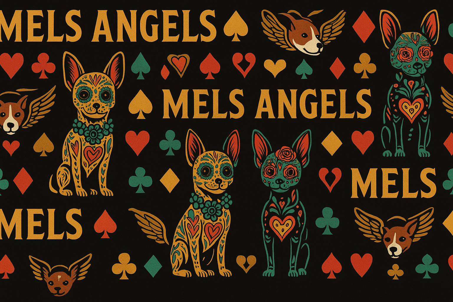 Mel’s Angels Day of the Dead Dog Collar & Leash Set product image (11)