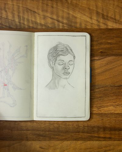 While we're trying new things I gave portraits a go. This ended up looking nothing like the reference but it was nice to not ...