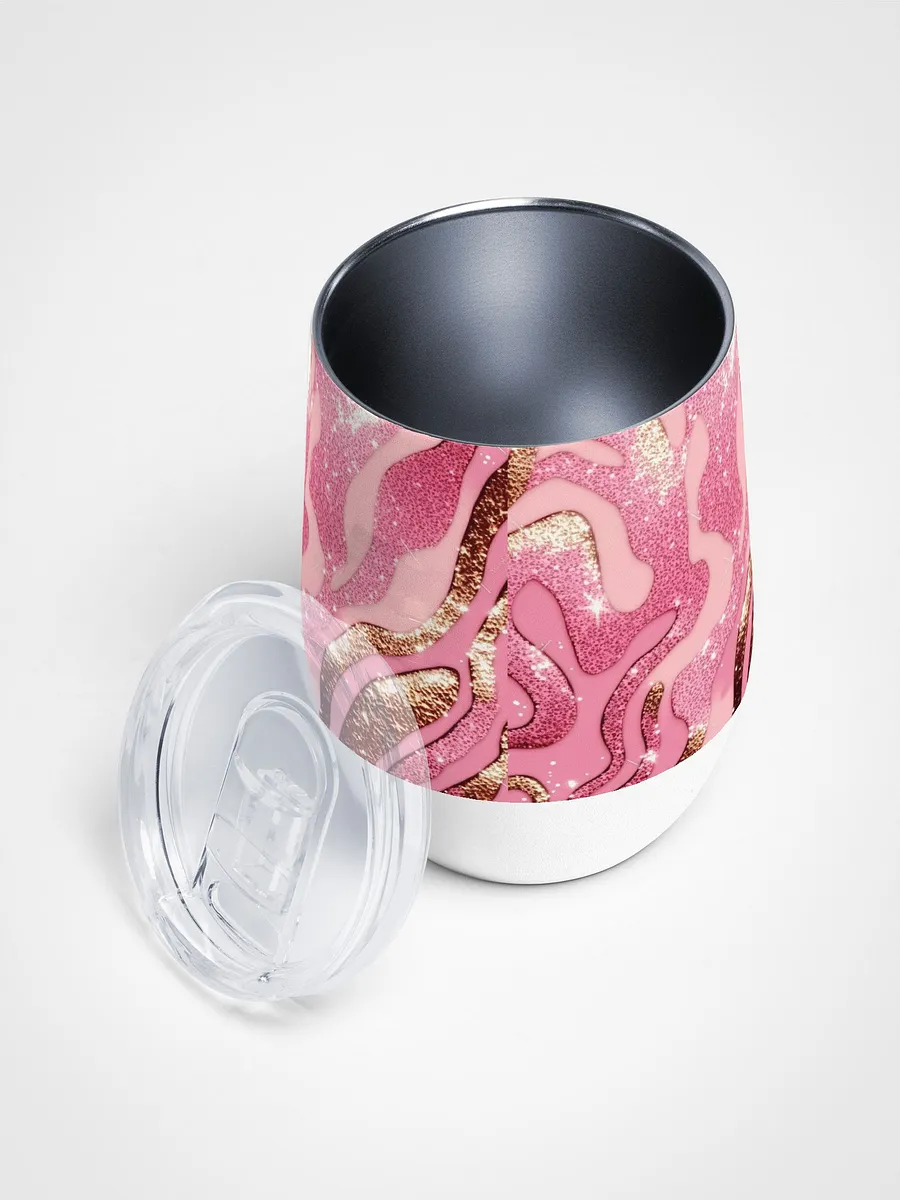 Stemless Glitter Pink Wine Tumbler Girls Trip Stainless Steel With Lid product image (3)