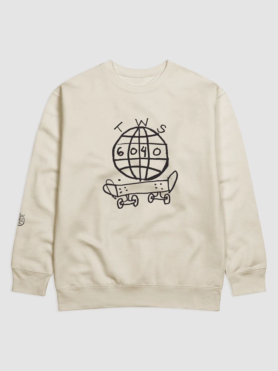 TWS x 6040 Skateboards Crew Sweatshirt #2 (Black Logo) product image (9)