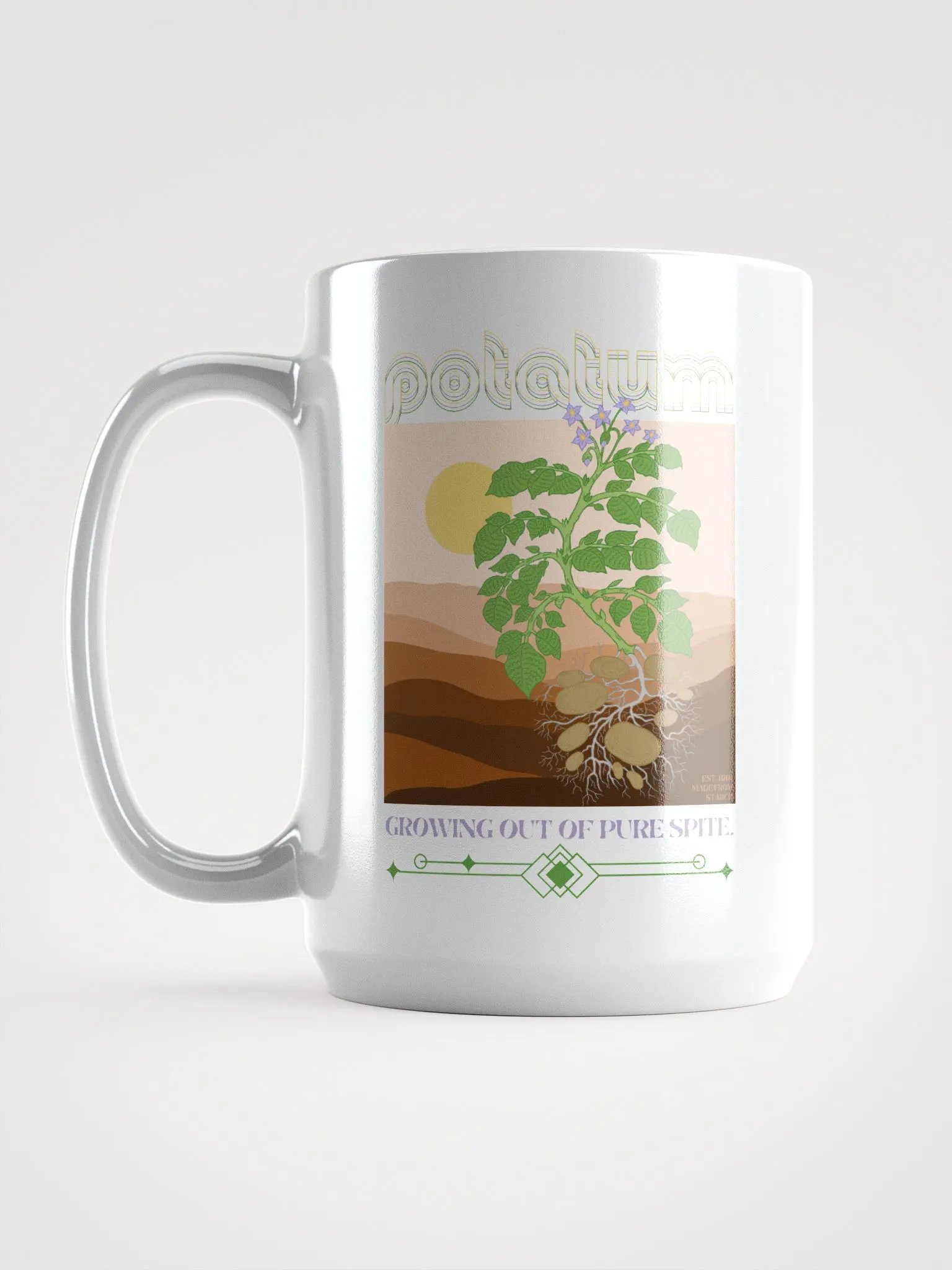 GROWING OUT OF PURE SPITE white glossy mug product image (4)