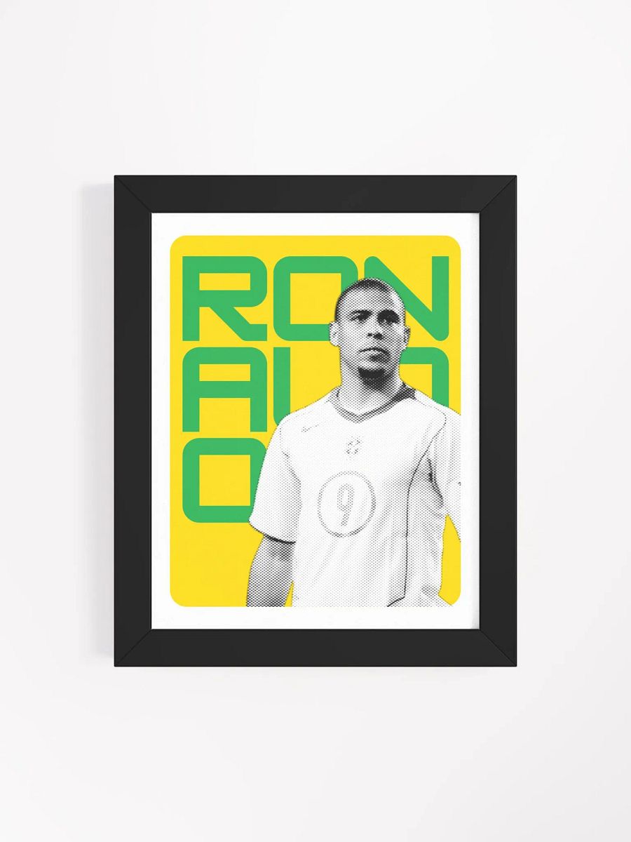 Ronaldo BW Brazil Name Art Framed Print product image (3)