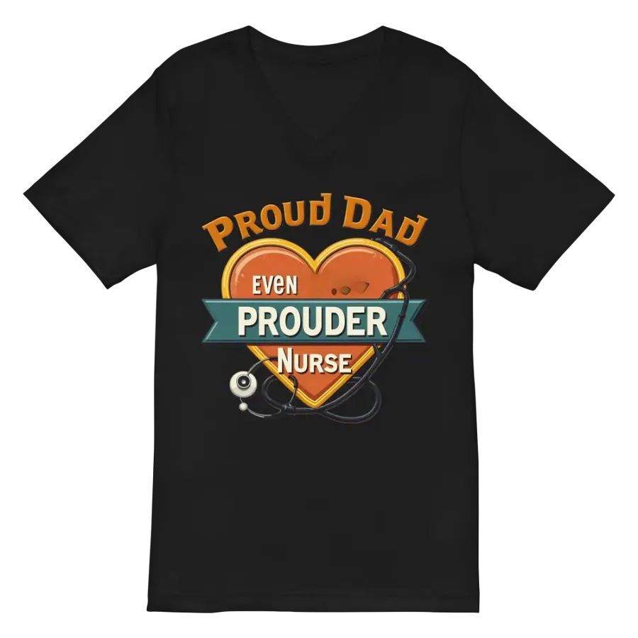Proud Dad Nurse Heart V-Neck Tee product image (3)