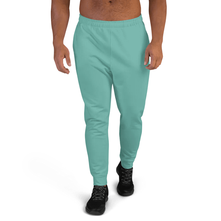 Plain Turquoise Green True Summer Recycled Polyester Premium Men's Joggers by Treasure Pie product image (1)