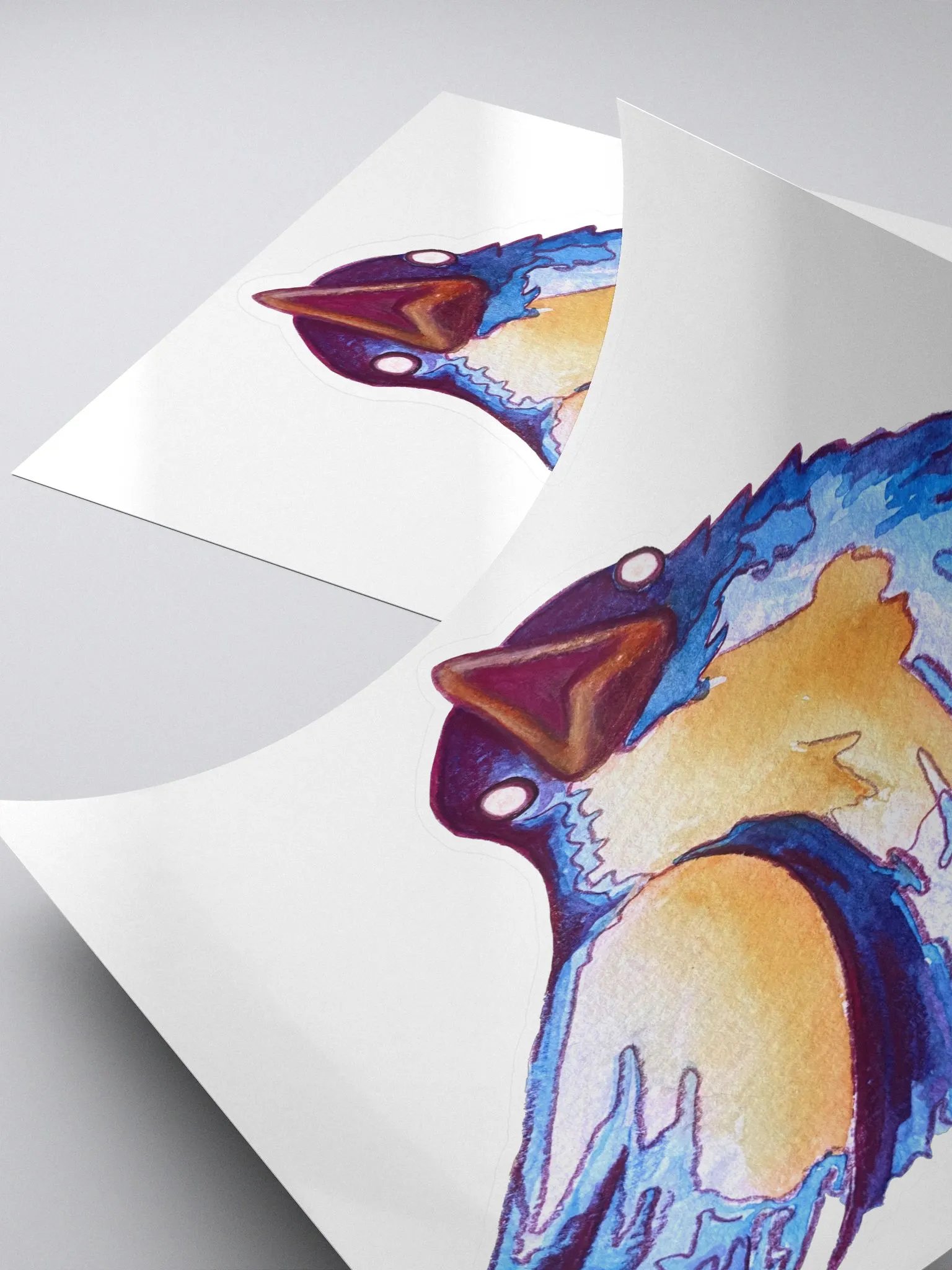 Screaming Silly Birb Kiss-Cut Sticker product image (4)