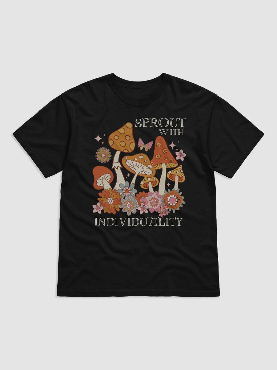 Groovy Mushrooms & Florals Graphic T-Shirt - Sprout with Individuality Retro Color Floral Tee For Mushroom Lovers product image (4)