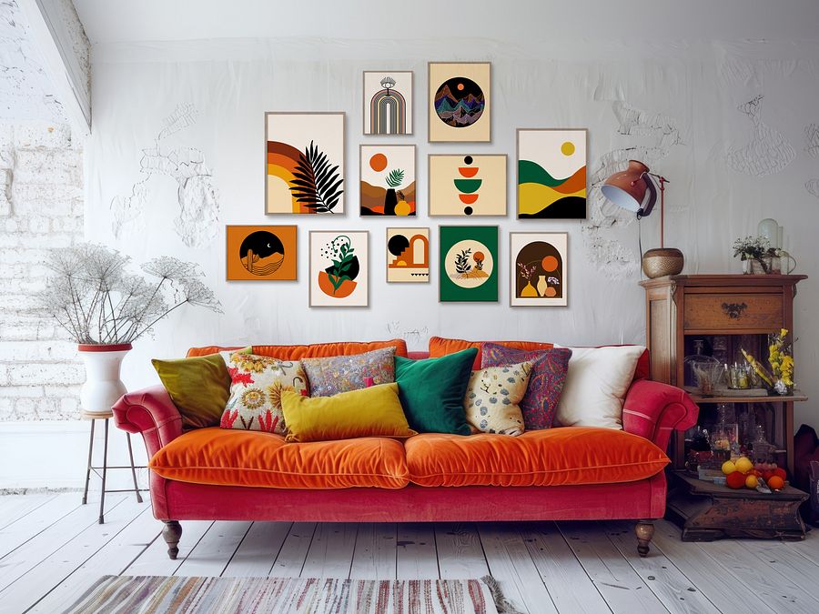 Colorful BOHO Gallery Wall Set of 11 DIGITAL Prints product image (1)