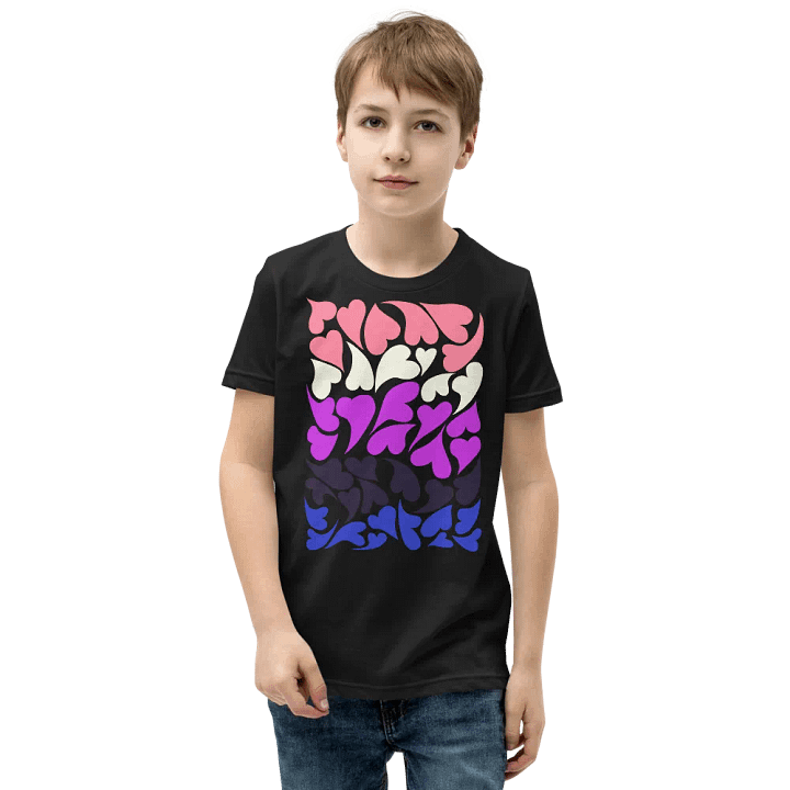 Nestled PRIDE Genderfluid T-shirt (Youth) product image (1)
