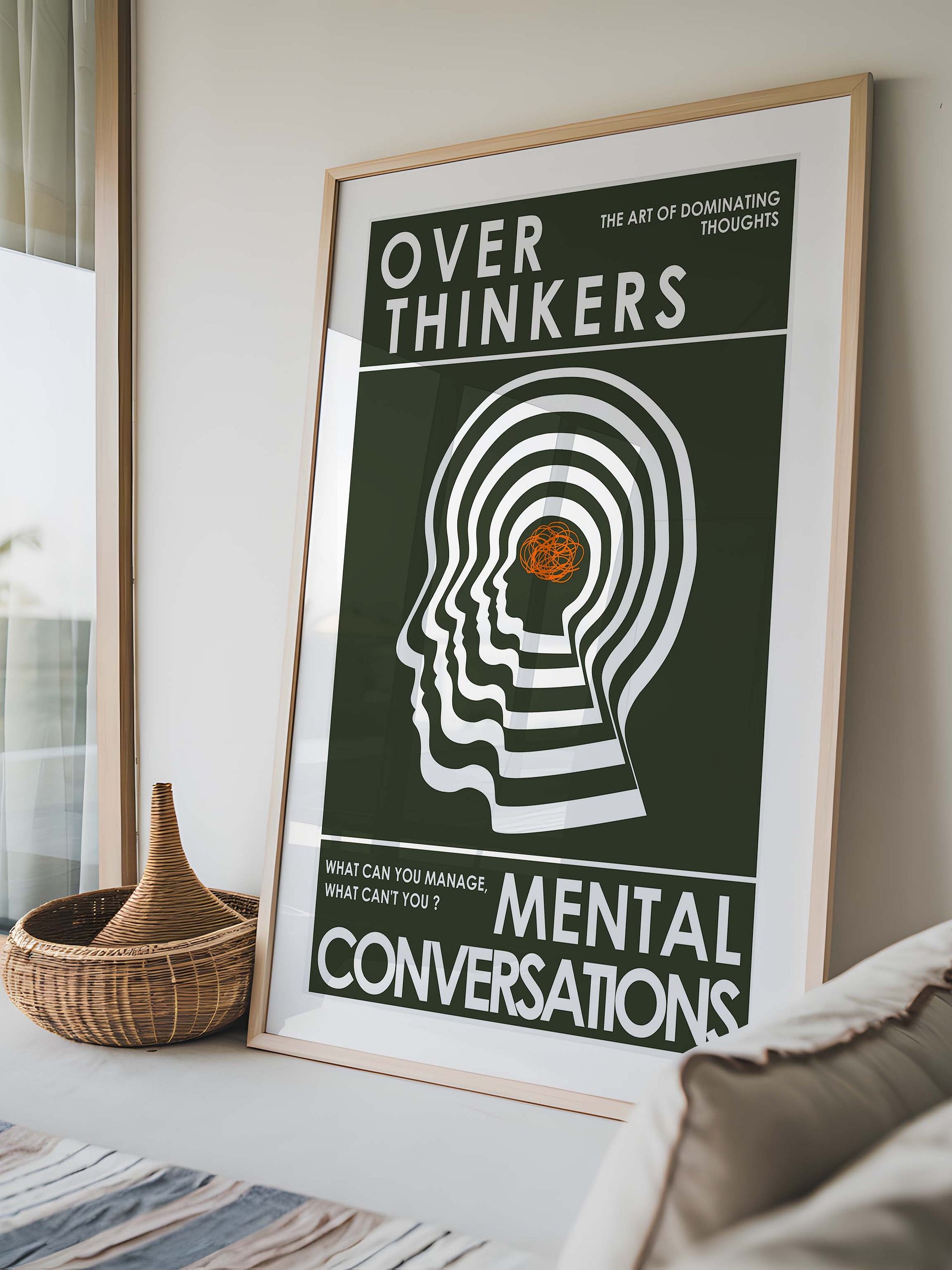 OverThinkers Wall art Poster Green White product image (6)