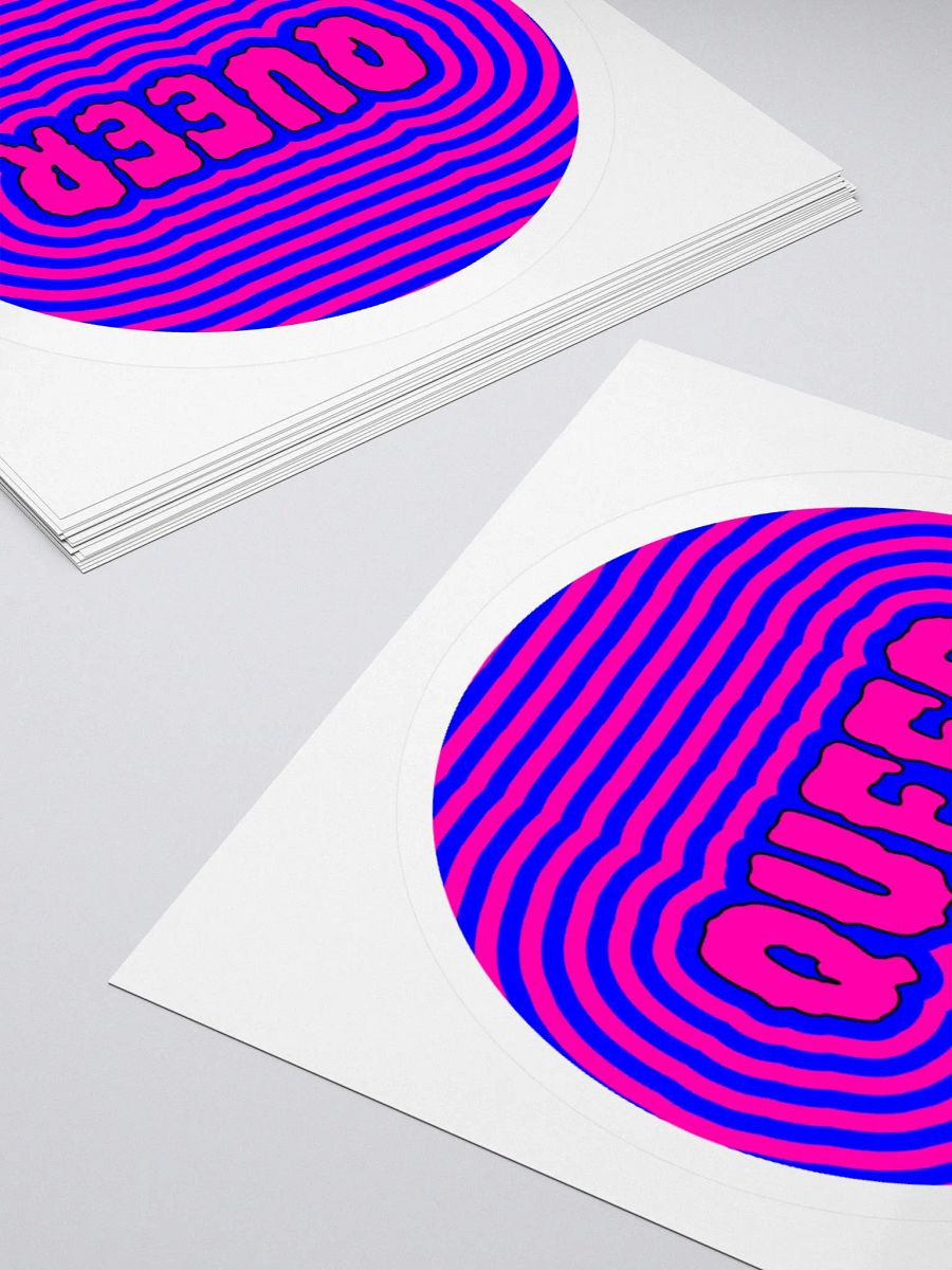 Creepy Queer Cotton Candy Color Sticker, Neon Pink Blue Queer Art product image (4)