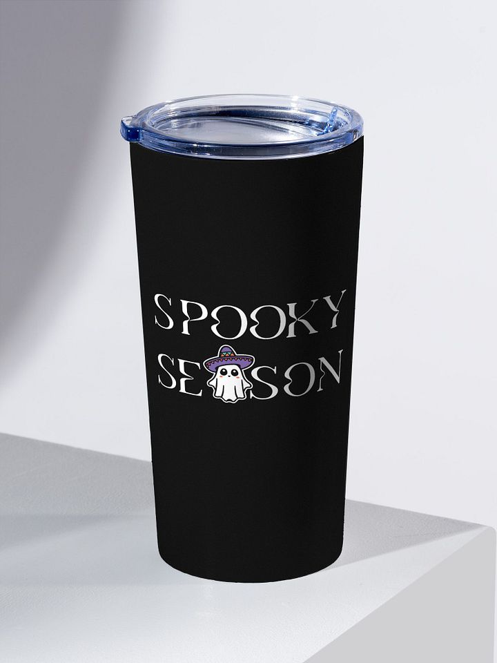 Spooky Season Sombrero Ghost Black 20oz Stainless Steel Tumbler product image (2)